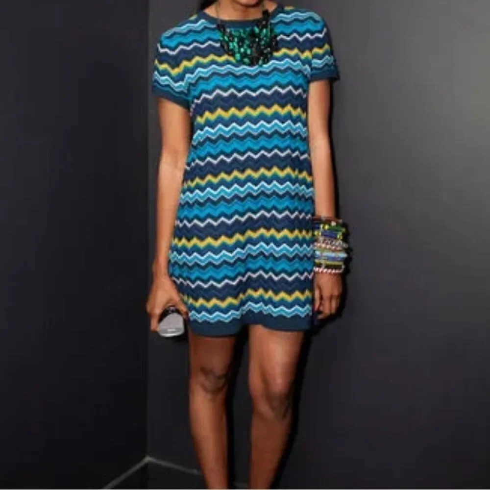 Missoni for Target Girls Zigzag Dress Navy Blue/Yellow/Pink